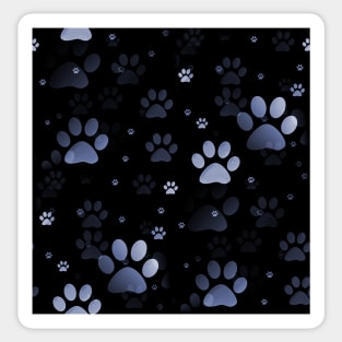 Blue Paw Prints Sticker